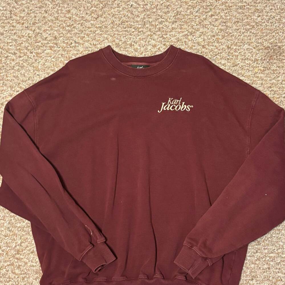 Karl Jacobs Embroidered Spellout Crewneck Sweatshirt